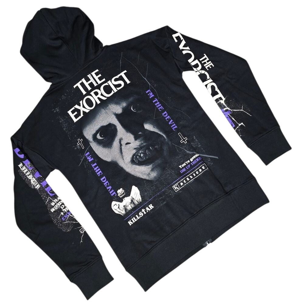 KILLSTAR x The Exorcist I'm The Devil Hoodie S Black Full Zip NWT